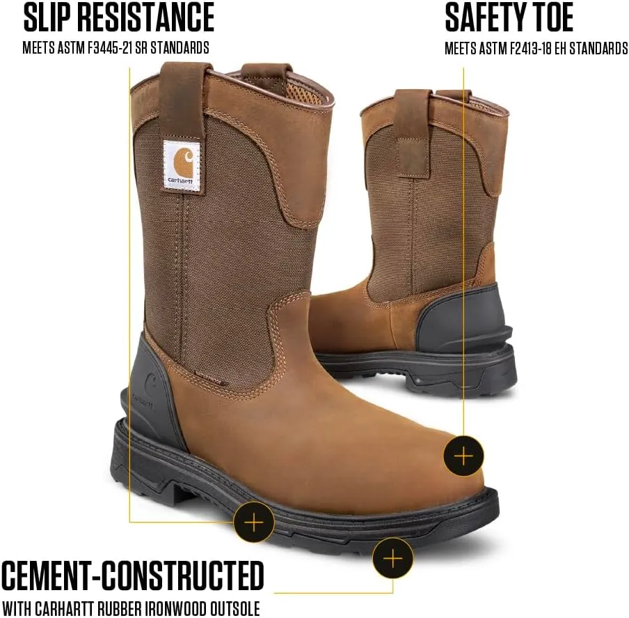 Carhartt Men's Ironwood Waterproof 11" Alloy Toe Wellington Work Boot