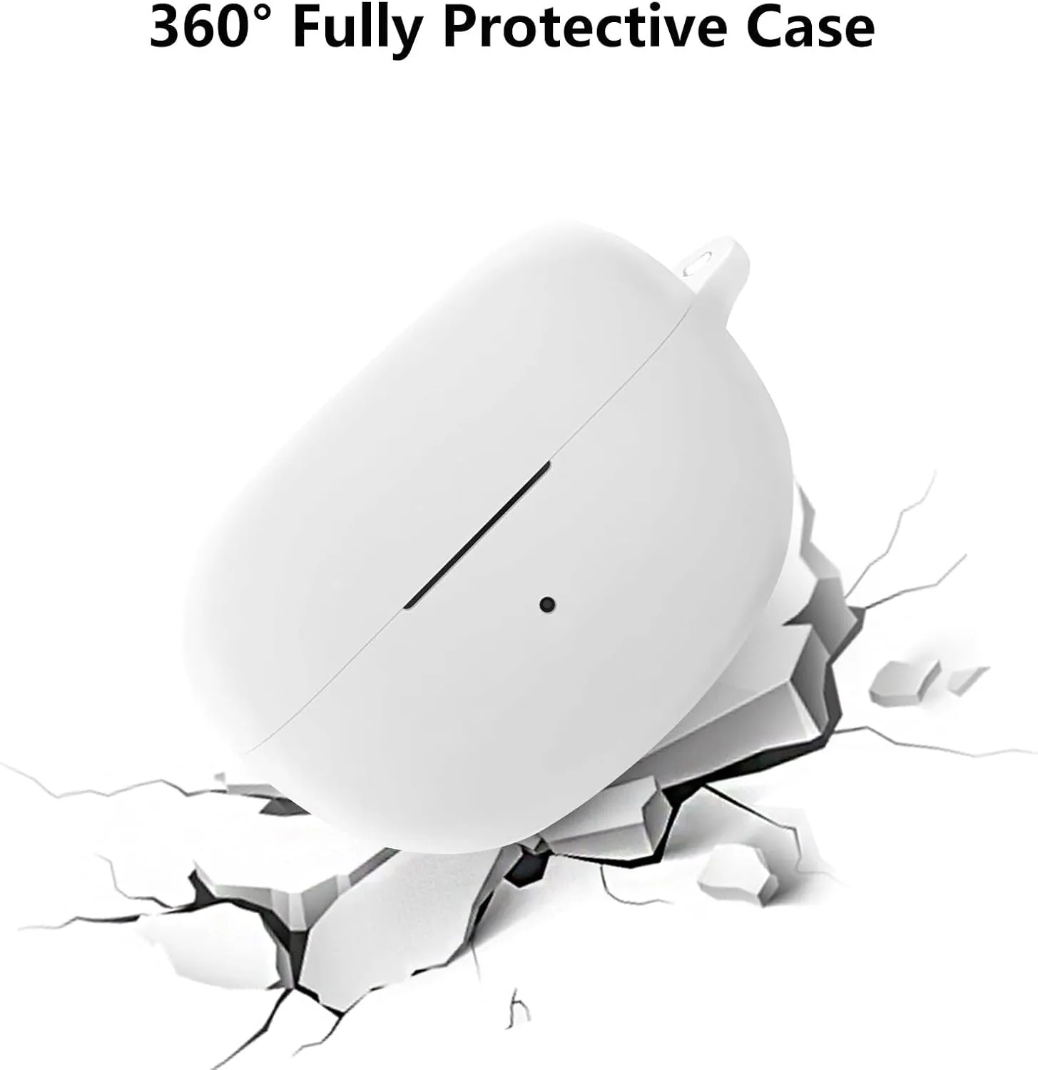 Case for Bose Ultra Open Earbuds (2024), Soft Silicone Protective Case Cover with Bling Keychain Accessories for Women Girls (White)