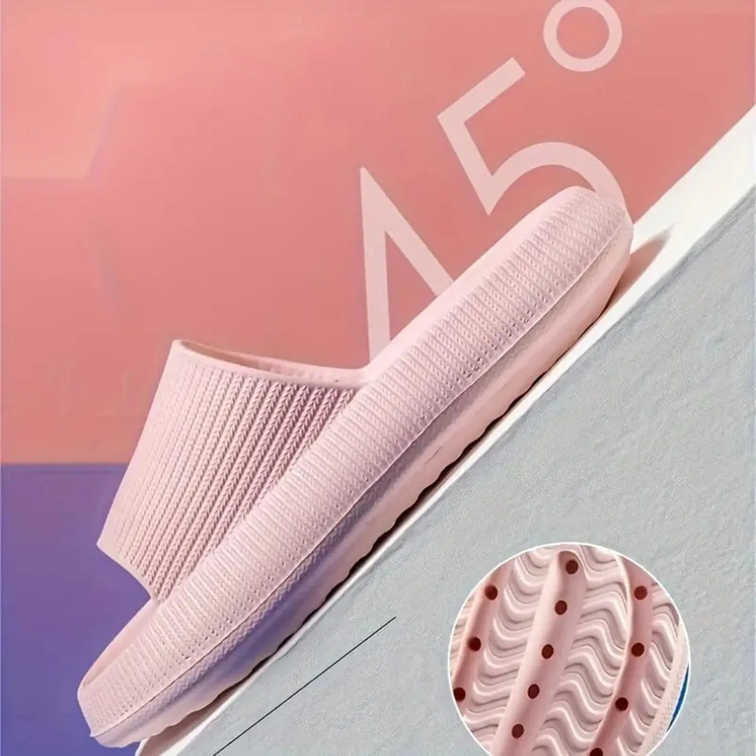 Cloud Slippers for Women Men Summer Comfortable Pillow House Slippers Shower Shoes Indoor Slides Bathroom Sandals, Non-Slip, Easy to Clean, Lightweight, Thick Sole
