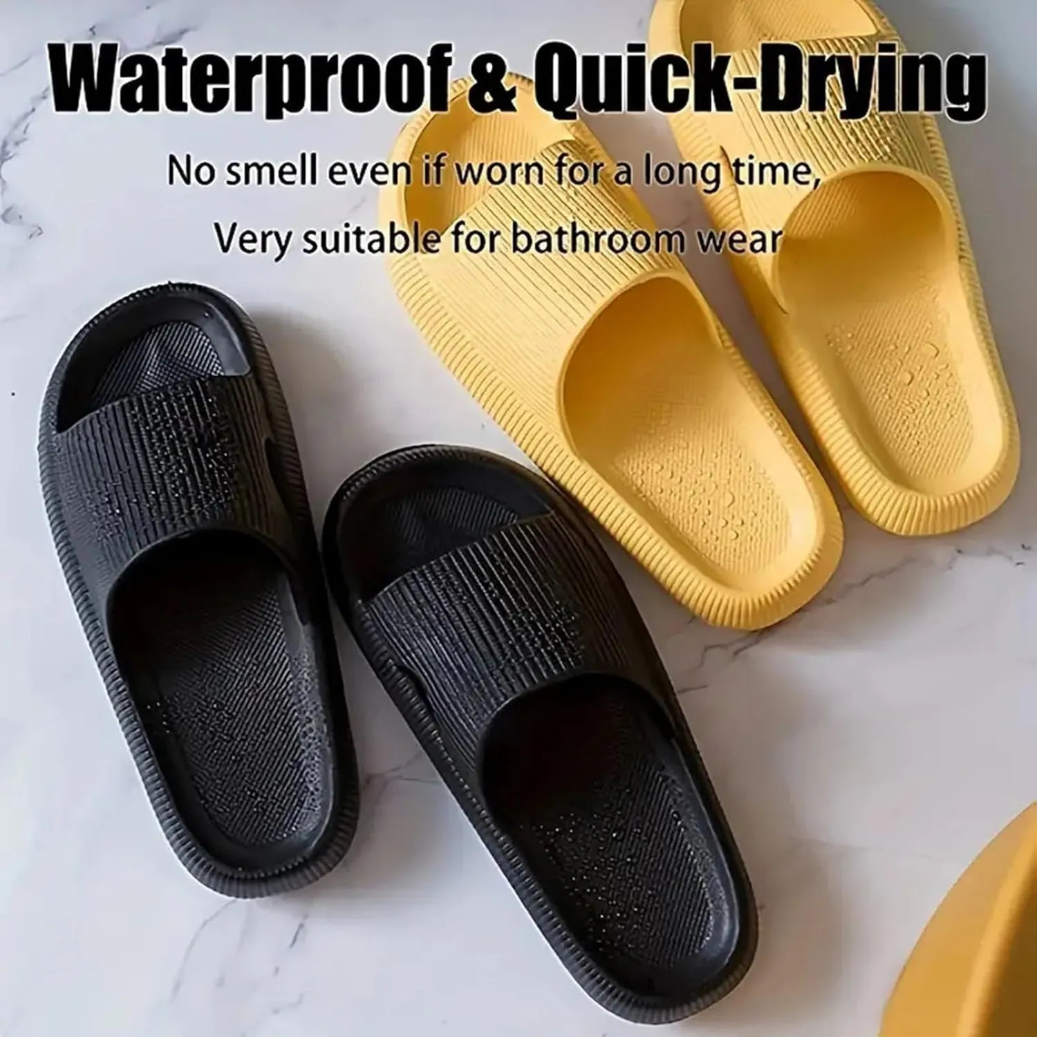 Cloud Slippers for Women Men Summer Comfortable Pillow House Slippers Shower Shoes Indoor Slides Bathroom Sandals, Non-Slip, Easy to Clean, Lightweight, Thick Sole