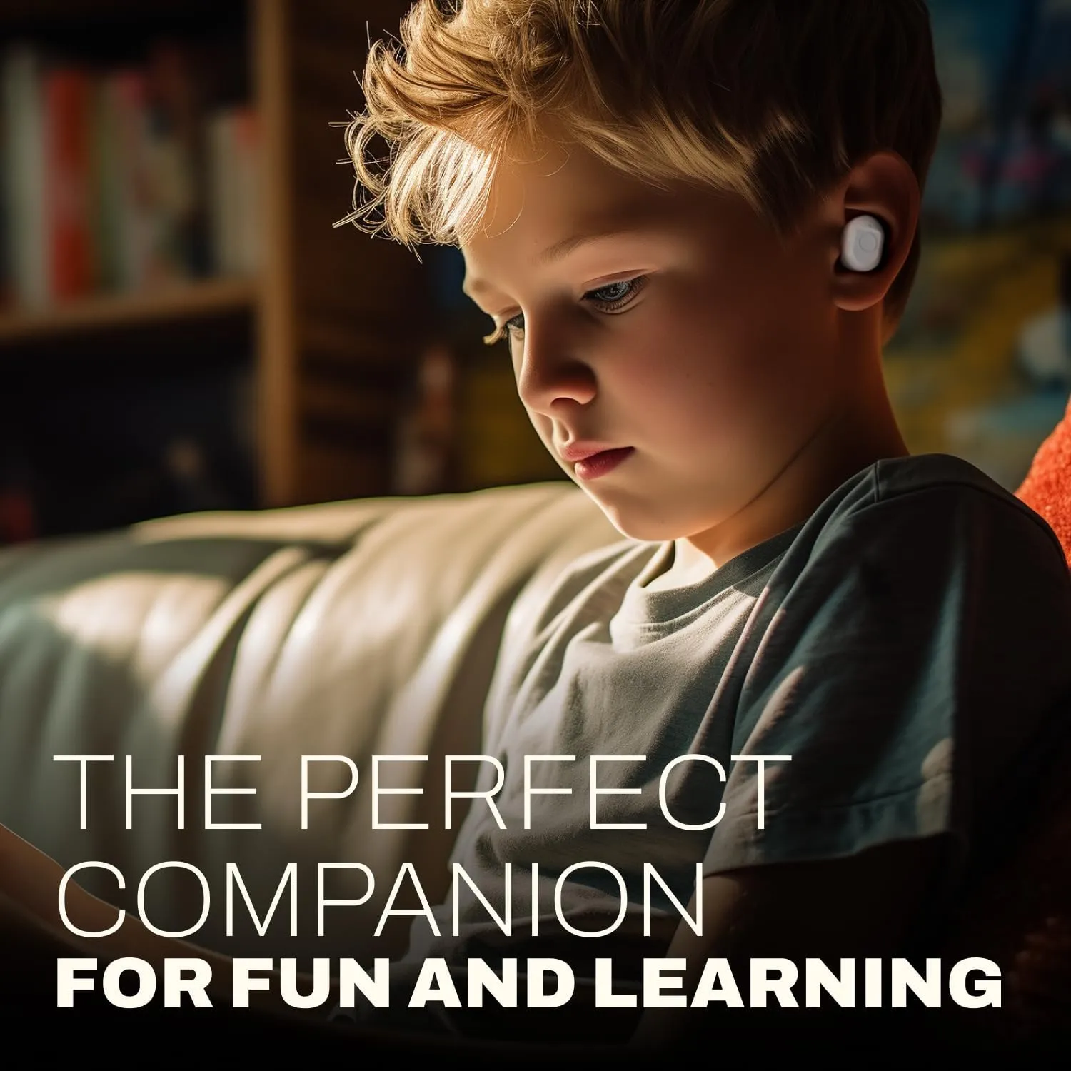 Coby Kids Earbuds Wireless Bluetooth  Chloe The Corgi Character Wireless Ear Buds, 24-HR Total Play, Water Resistant, Button Controls, Cute Carrying Case for Children