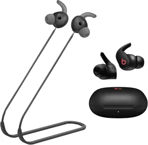 Compatible with Beats Fit Pro Strap, Sports Silicone Earbuds Lanyard, Anti Lost Fit Pro Straps Accessories, Anti-Lost Neck Rope Cord Soft, Running Holder Connector, (Black)