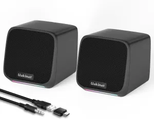 Computer Speakers,Computer Speakers for Desktop PC,Desktop Speakers,Small Computer Speakers USB Powered 3.5mm Aux Speaker for PC,Laptop,Tablet,Phone, Black