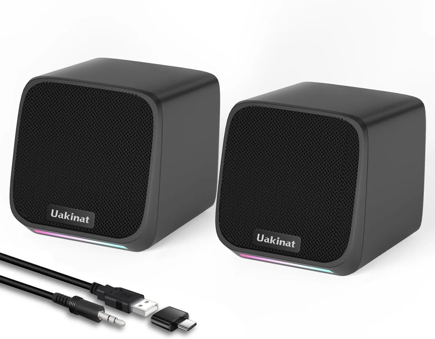 Computer Speakers,Computer Speakers for Desktop PC,Desktop Speakers,Small Computer Speakers USB Powered 3.5mm Aux Speaker for PC,Laptop,Tablet,Phone, Black