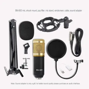 Condenser Microphone Bundle, Mic Set for Studio Recording Broadcasting Vocal Microphones