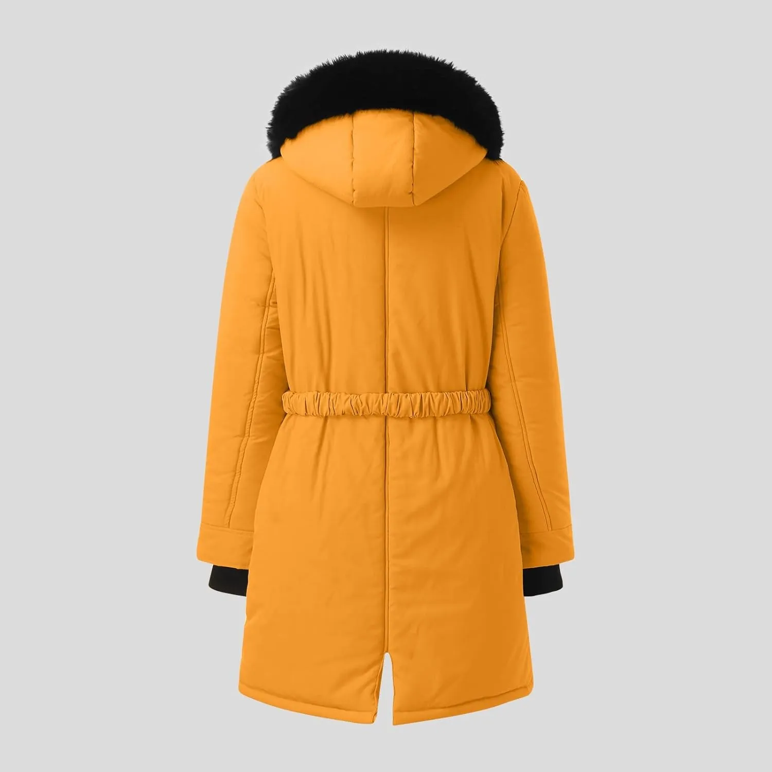 cooki Winter Coats for Women Fleece Lined Puffer Coat Women Long Down Coat Warm Parkas Fur Hooded Outwear Drawstring Overcoat