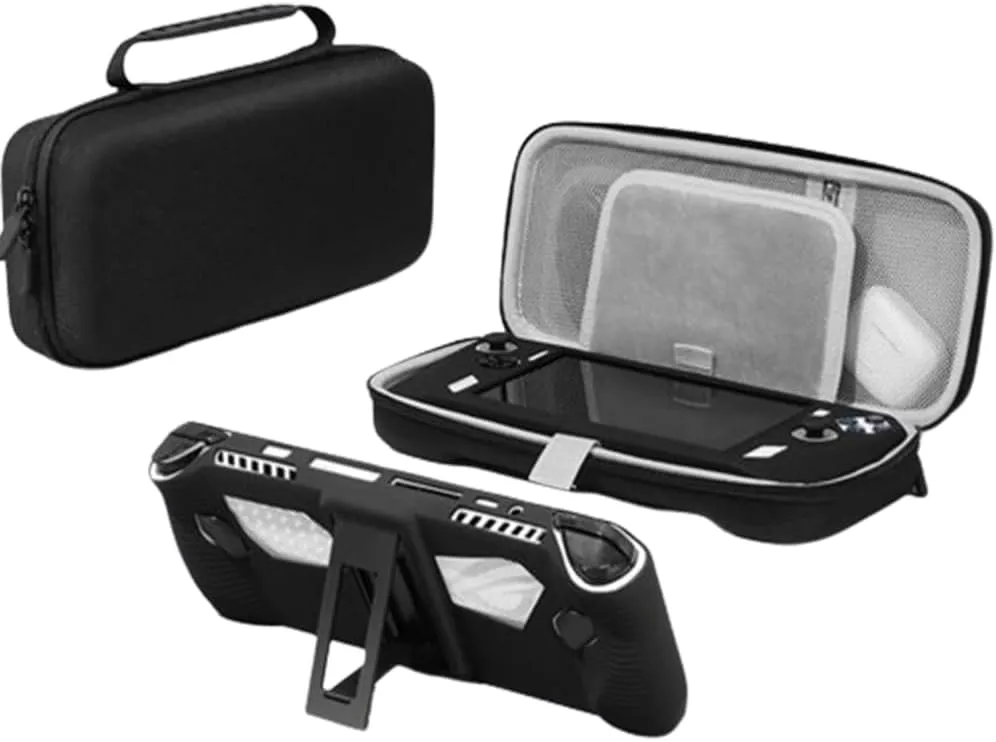 Coyktonty Hard Carrying Case for Asus ROG ALLY X/ ASUS ROG Ally Console and Accessories,Hard Shell Travel Protective Storage Bag Fits for Rog ALLY and Accessories (Black Stand   Storage Case)