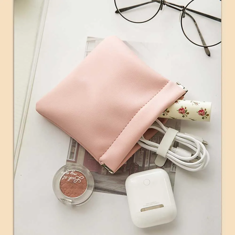 Data Cable Storage Bag,Leather Data Cable Case,Waterproof Electronics Accessories Storage Cases,Compact Cable Storage,Portable Travel Organizer Bag,for Chargers and More