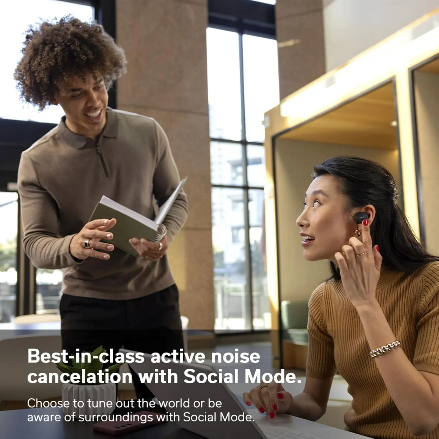 Denon PerL True Wireless Earbuds - Active Noise Cancelling, Bluetooth, Personalized Sound with Masimo Adaptive Acoustic Technology, 24-Hr Battery Life, Wireless Charging, Black