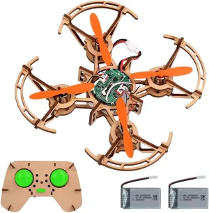 Diy Mini Wooden Drone RC Quadcopter Building Kits for Kids or Beginner,School Educational Science Kits Remote Control for Boys and Girls and Teens(Ages 5-7, 5-9, 8-12, 10 ) gkfescc XYQ-2