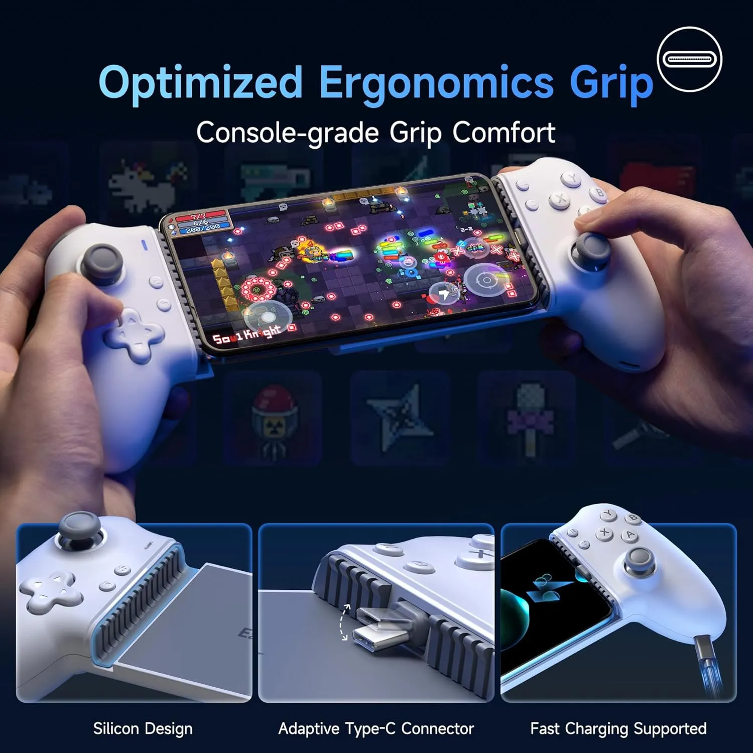 EasySMX M15 Mobile Gaming Controller for Android/iPhone 15 Series,Android Controller with Hall Trigger/Joysticks for Play Minecraft,COD