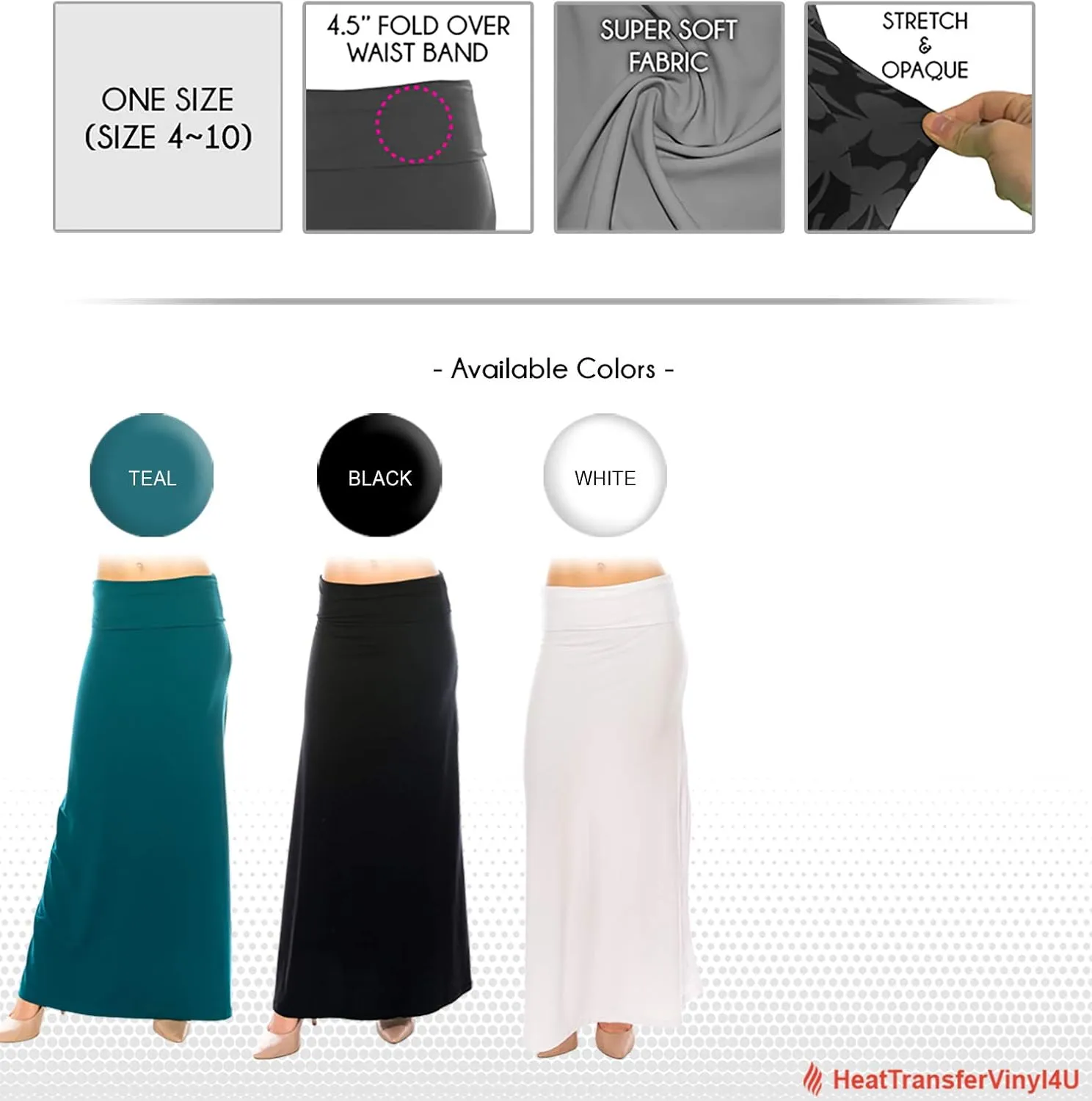 Eevee Women's Beautiful Fold Over Maxi Skirt (ONE Size)
