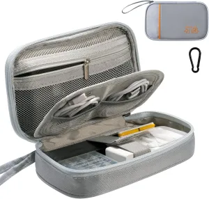 Electronics Organizer, OrgaWise Electronic Accessories Bag Travel Waterproof for iPad Mini, Kindle, Hard Drives, Cables, Chargers (S2-Grey)