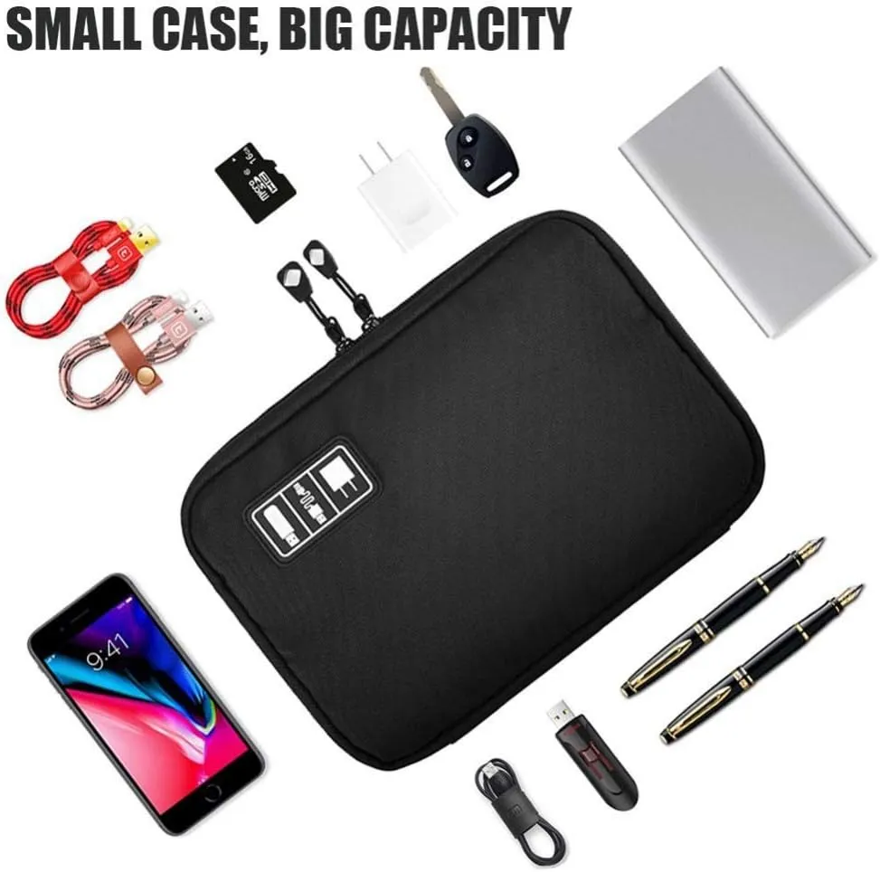 Electronics Organizer, OrgaWise Electronic Accessories Bag Travel Waterproof for iPad Mini, Kindle, Hard Drives, Cables, Chargers