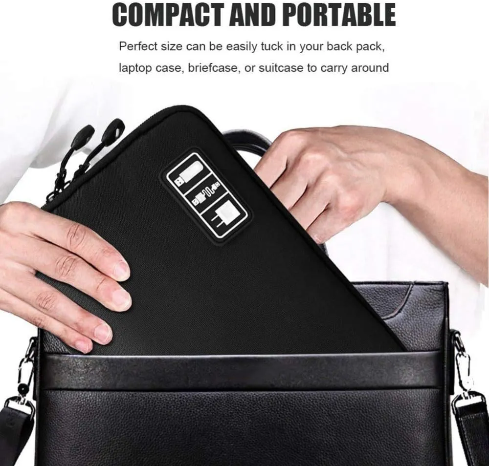 Electronics Organizer, OrgaWise Electronic Accessories Bag Travel Waterproof for iPad Mini, Kindle, Hard Drives, Cables, Chargers