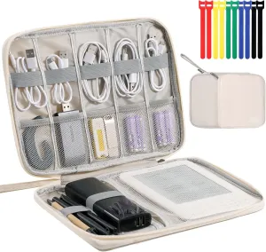 Electronics Organizer, OrgaWise Electronic Accessories Bag Travel Waterproof for iPad Mini, Kindle, Hard Drives, Cables, Chargers
