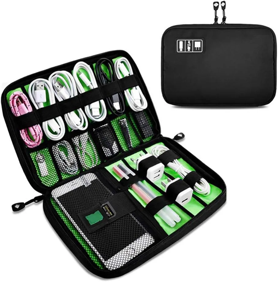 Electronics Organizer, OrgaWise Electronic Accessories Bag Travel Waterproof for iPad Mini, Kindle, Hard Drives, Cables, Chargers