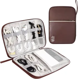 Electronics Organizer Small Travel Cable Organizer Bag Compact Waterproof Electronic Accessories Cord Case for Hard Drives, Cables, Cords, Chargers