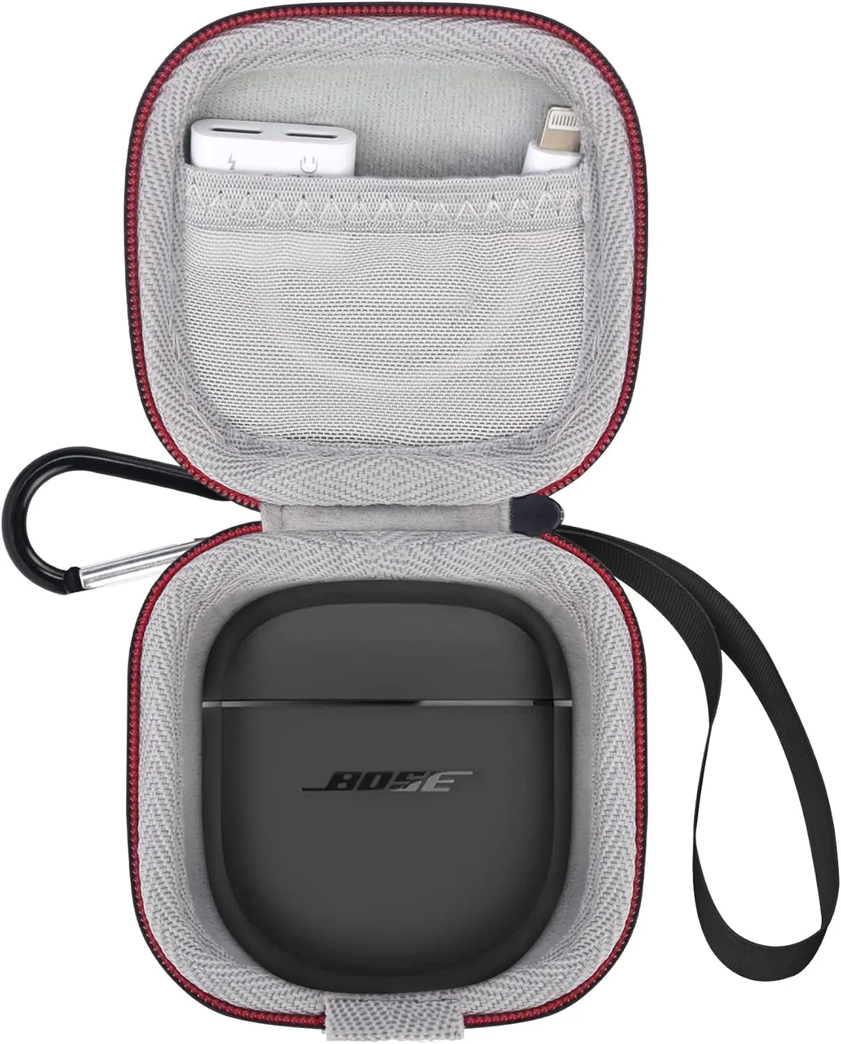 Elonbo Carrying Case for Bose QuietComfort Ultra Earbuds/Bose QuietComfort Earbuds II Wireless Noise Cancelling in-Ear Headphones, Bose QC Earbuds 2 Protective Case Cover, Black