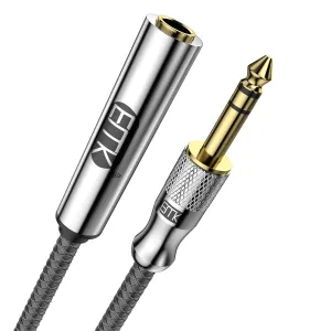 EMK Premium 1/4" (6.35mm) Male to Female Stereo Extension Cable (3Ft/1M) - Gold-Plated Quarter Inch Headphone/Guitar/Audio Extension Cord for Studio Equipment, Amplifiers & Instruments