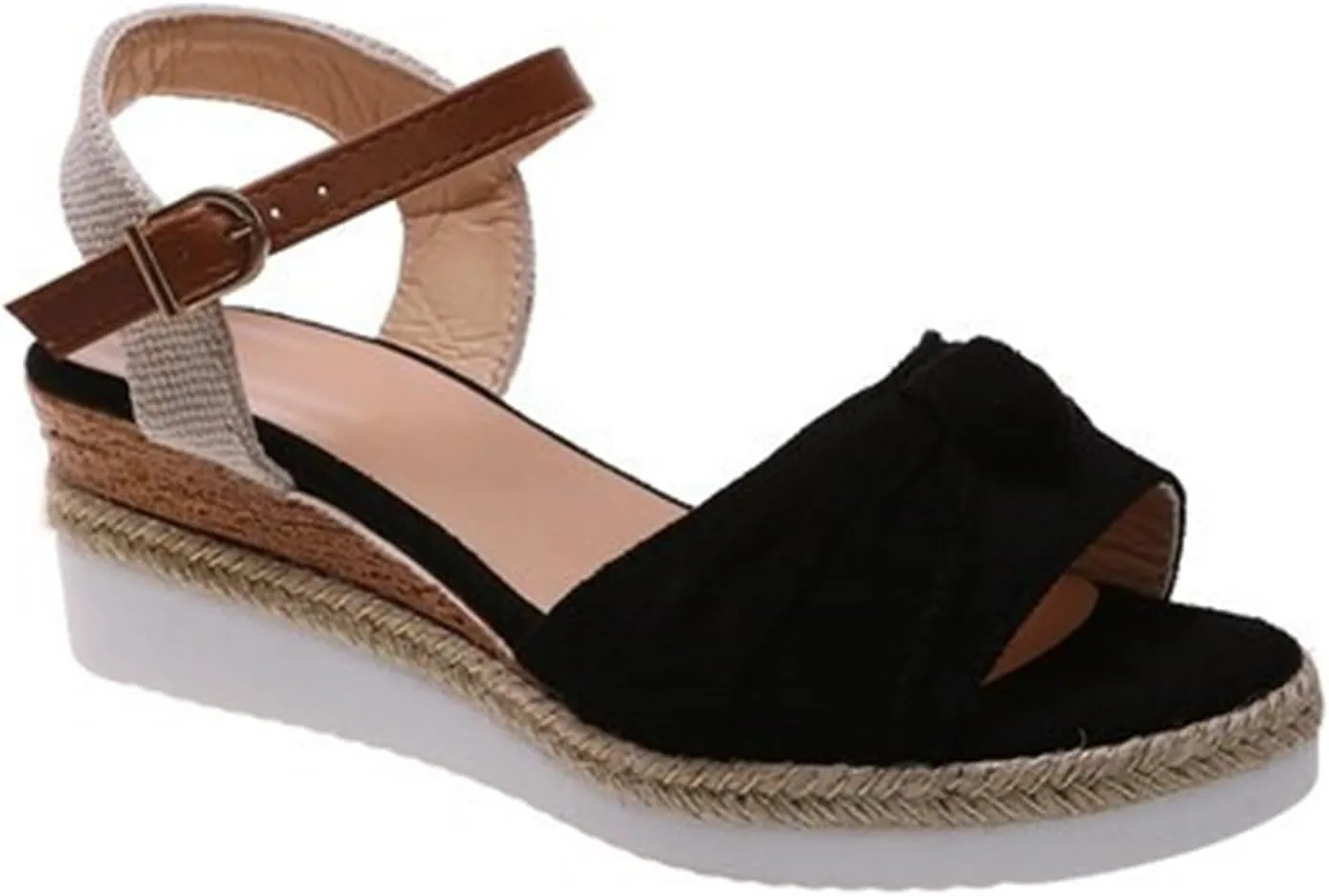 FFMA Sandals for Women Summer Orthopedic Platform Wedge Sandals Flat 2023 Open Toe Ankle Strap Espadrilles Sandals Casual Strappy Slip on Sandals Beach Boho Sandals