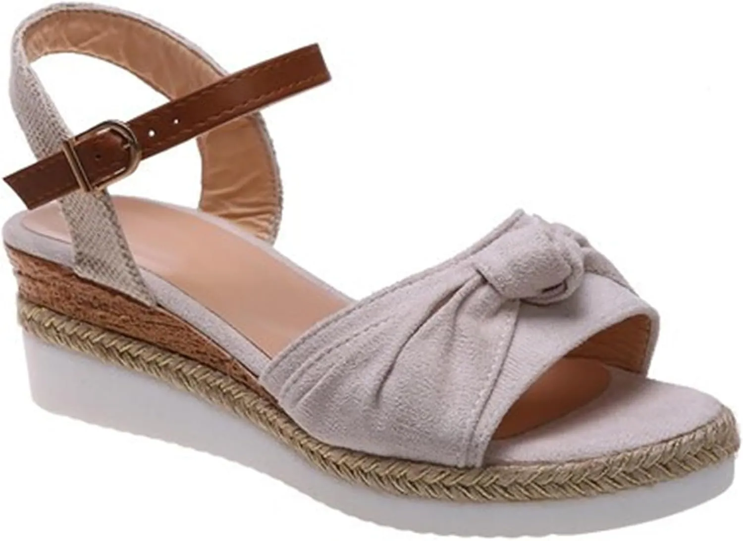 FFMA Sandals for Women Summer Orthopedic Platform Wedge Sandals Flat 2023 Open Toe Ankle Strap Espadrilles Sandals Casual Strappy Slip on Sandals Beach Boho Sandals