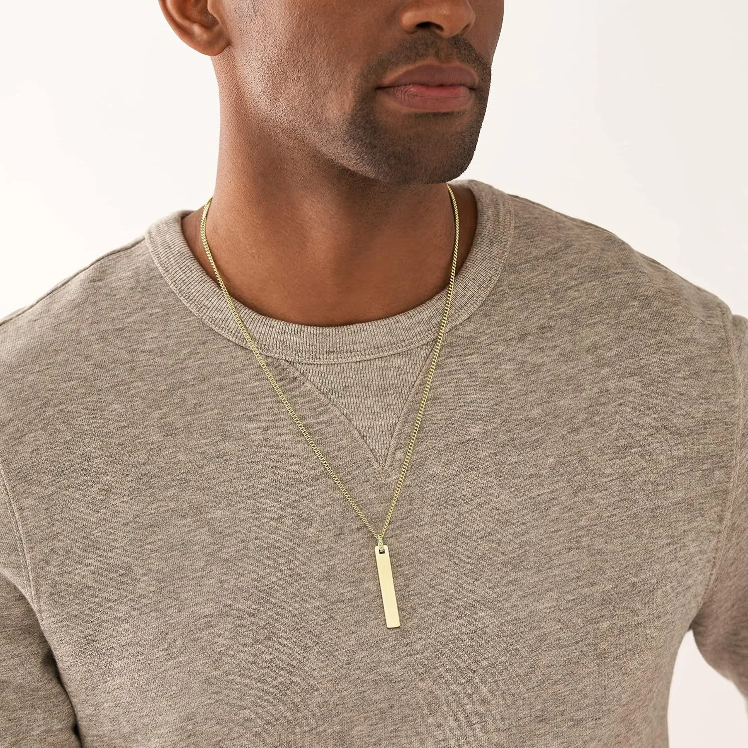 Fossil Men's Stainless Steel or Leather Necklace for Men