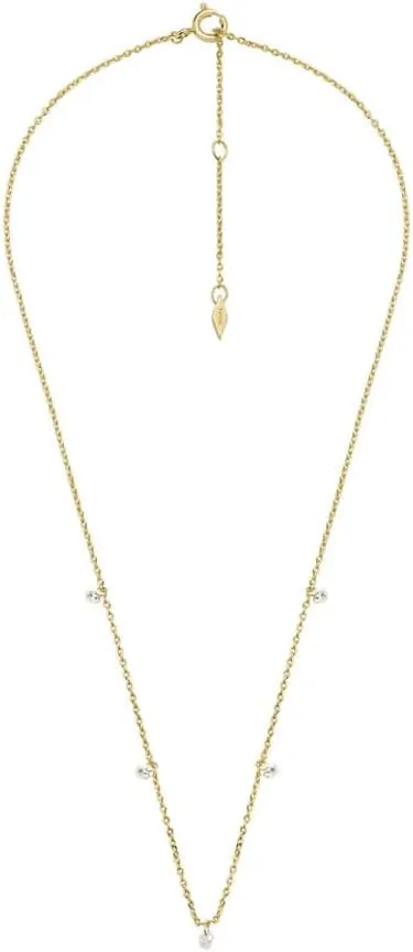 Fossil Women's Gold-Tone Stainless Steel Pendant Chain Necklace for Women