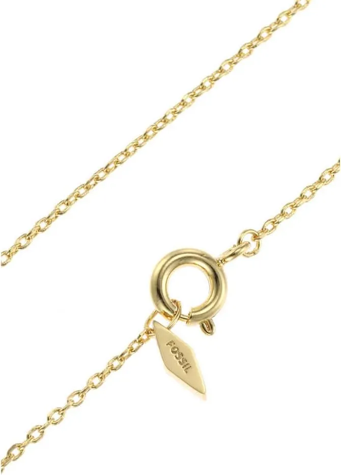 Fossil Women's Gold-Tone Stainless Steel Pendant Chain Necklace for Women