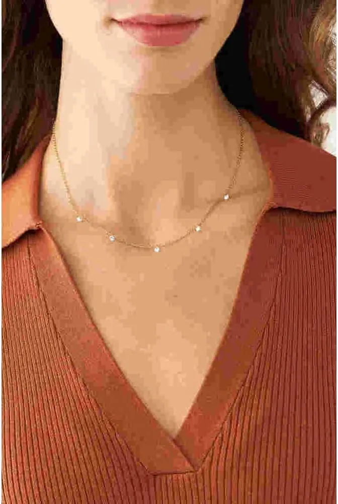 Fossil Women's Gold-Tone Stainless Steel Pendant Chain Necklace for Women