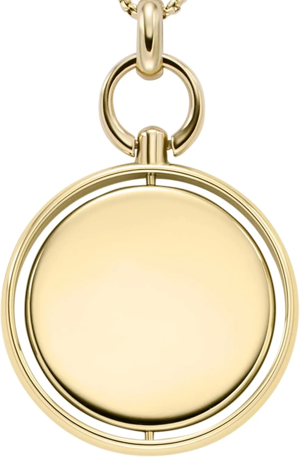 Fossil Women's Plated Stainless Steel Engravable Personalized Gift Pendant Chain Necklace for Women