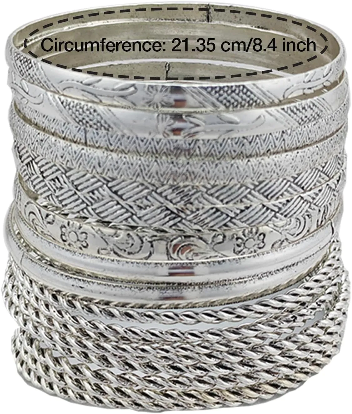 FUNOJOY Boho Bangle Bracelets for Women Multi Layer Stackable Textured Bracelets Boho Jewelrys Set for Women - 10~20Pcs