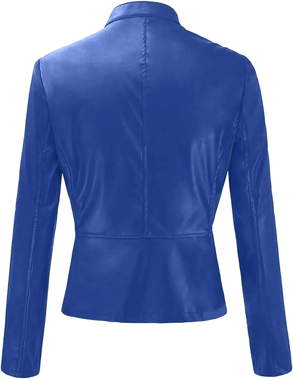 FZYLQY Women's 2024 Fall Faux Leather Biker Motorcycle Jacket Fashion Plus Size Long Sleeve Zipper Slim Fit Short Casual Coat