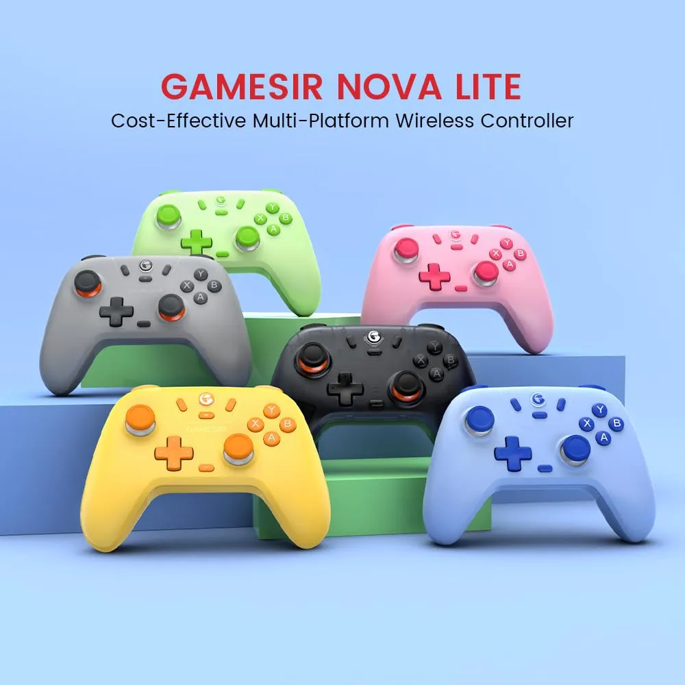 GameSir Nova Lite 2.4g Wireless Controller for Windows PC, iPhone, Android, Switch & Steam Deck, Bluetooth Controller Gamepad with Hall Effect Trigger,Turbo,Rumble Vibration (Pink)