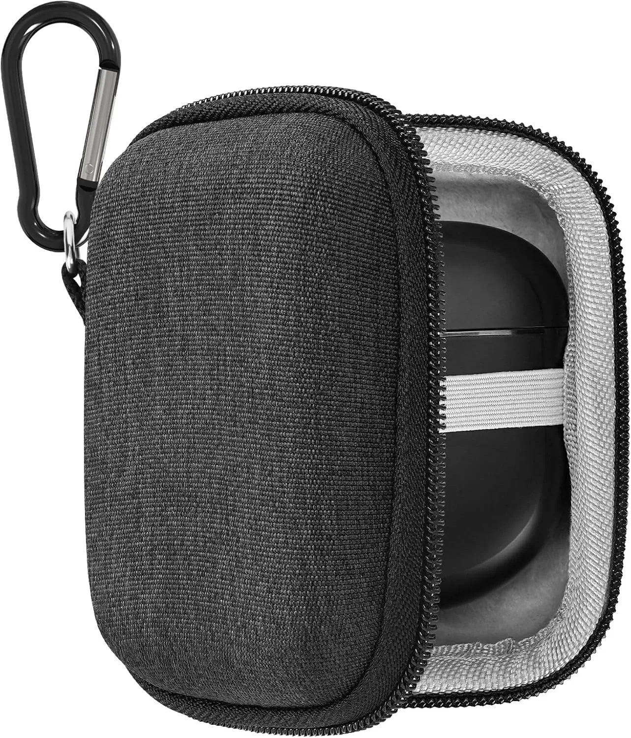 Geekria Shield Earbuds Case Compatible with Bose New QC, QC Ultra, QC Earbuds ii, Ultra Open True Wireless Earbuds, Replacement Hard Shell Travel Carrying Bag with Carabiner Clip (Dark Grey)