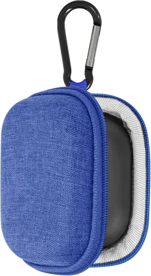 Geekria Shield Earbuds Case Compatible with Jabra Elite 10 Gen 2, Elite 75t, Elite 65t, Elite10 True Wireless Earbuds, Replacement Hard Shell Travel Carrying Bag with Carabiner Clip (Blue)