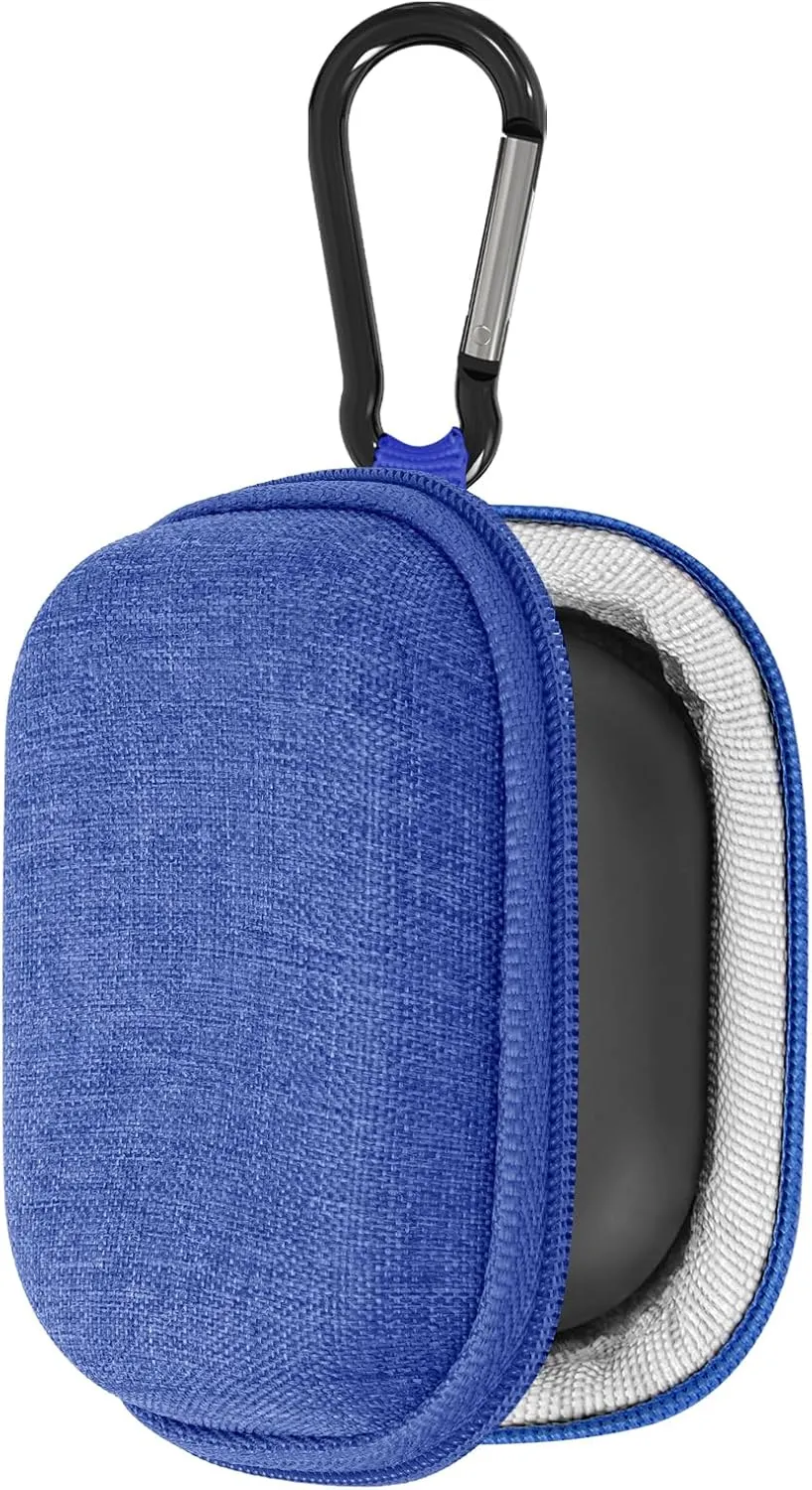 Geekria Shield Earbuds Case Compatible with Jabra Elite 10 Gen 2, Elite 75t, Elite 65t, Elite10 True Wireless Earbuds, Replacement Hard Shell Travel Carrying Bag with Carabiner Clip (Blue)