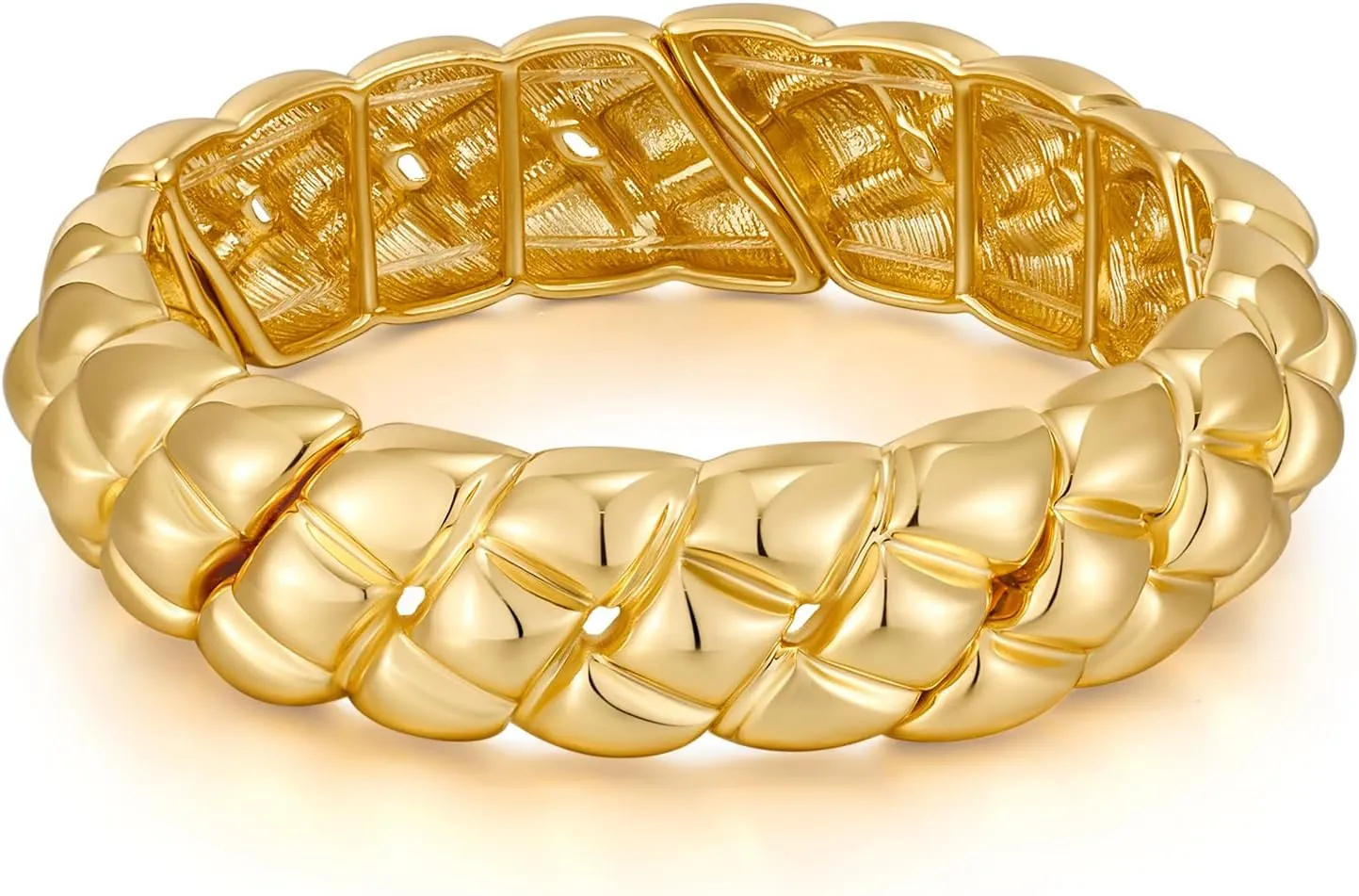 Gold Bangle Bracelet for Women Chunky Textured Bracelet for Women Fashion Jewelry