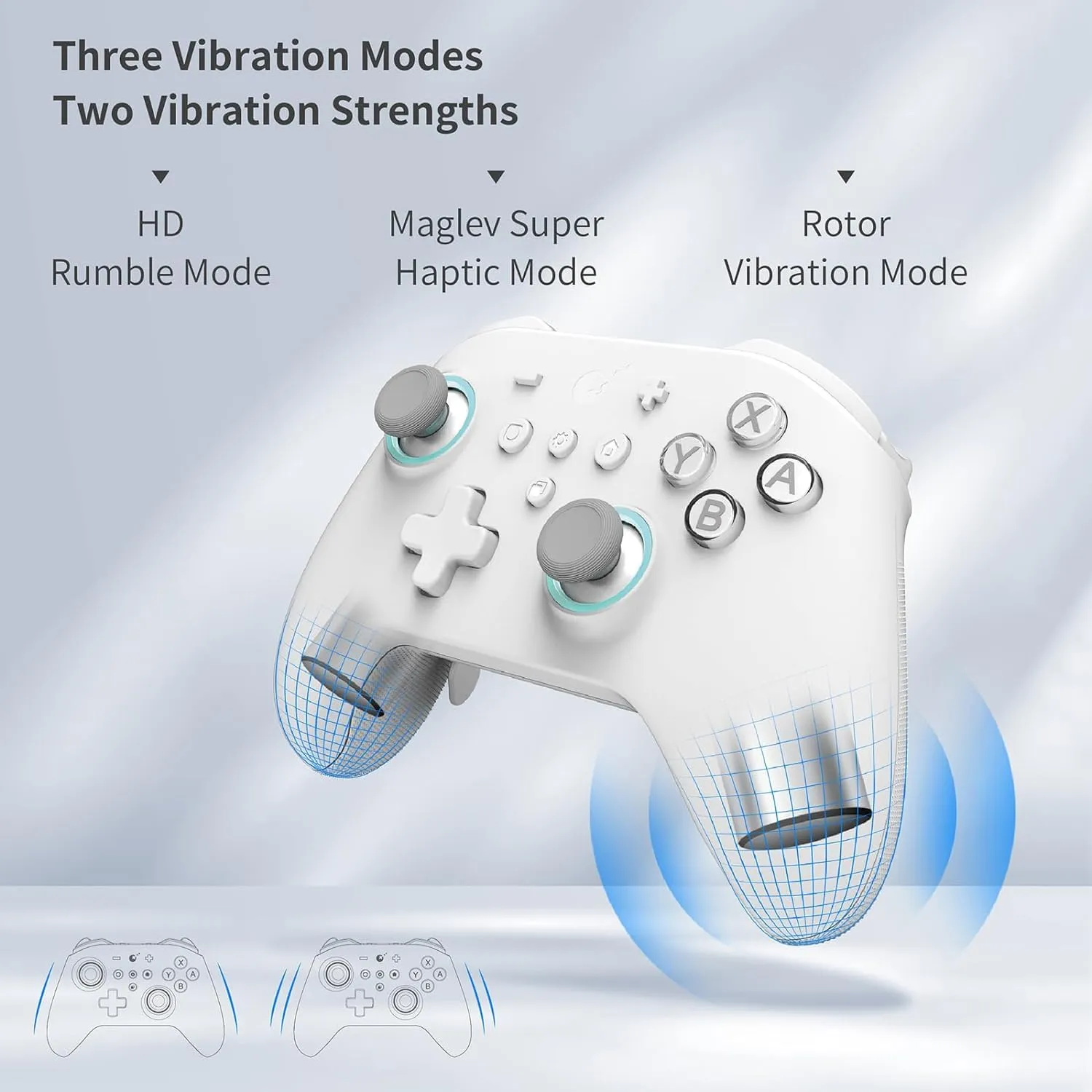 GuliKit KK3 MAX Controller, Kingkong 3 Pro Switch Controller (No Drift) for Switch/PC/Android/MacOS/IOS with 4 Back Buttons, Hall Joysticks and Triggers, Maglev/Rotor/HD Vibration (White)