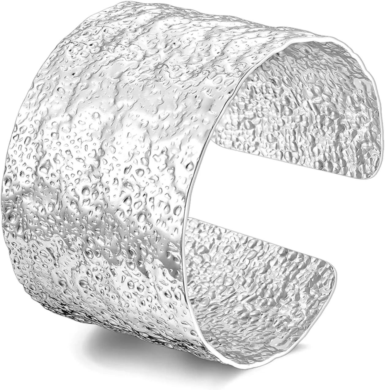 HEIDKRUEGER Chunky Gold Cuff Bracelets Hammered Textured Open Cuff Bangle Bracelet for Women Wave Irregular Statement Bracelet Jewelry
