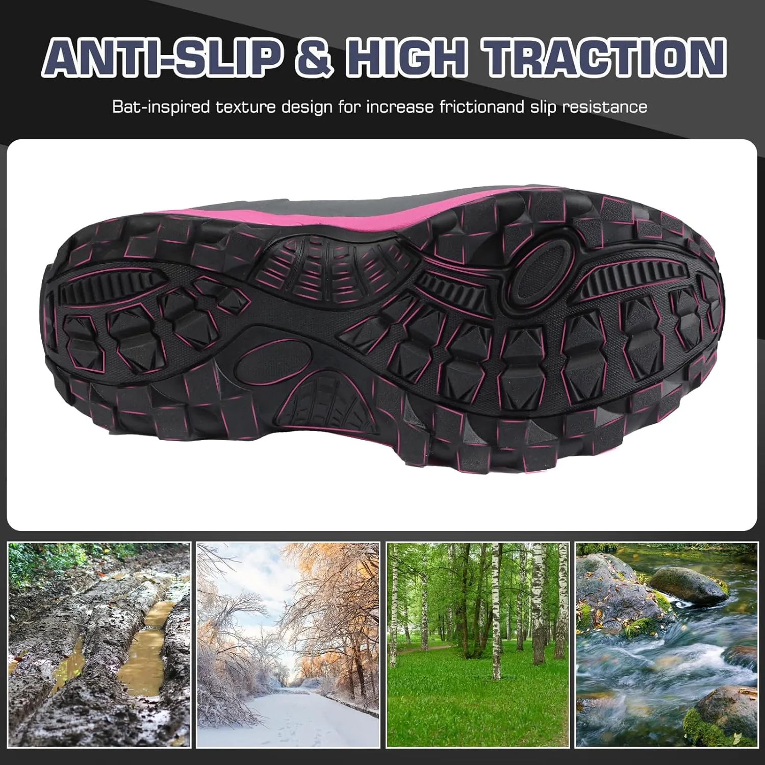 Hellorain Rain Boots for Women Mid Calf Rubber Boots Waterproof Neoprene Insulated Barn Boots for Girl Mud Working Gardening, Farming, Hiking Fishing Water Boots