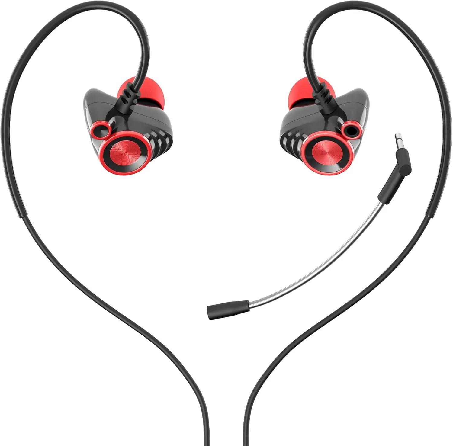 HP PS4 Gaming Earbuds in Ear Headphones with Mic, Stereo Bass Earphones with Detachable Dual Microphone and Volume Control for Mobile Devices, Xbox One, PS4, PC