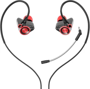 HP PS4 Gaming Earbuds in Ear Headphones with Mic, Stereo Bass Earphones with Detachable Dual Microphone and Volume Control for Mobile Devices, Xbox One, PS4, PC