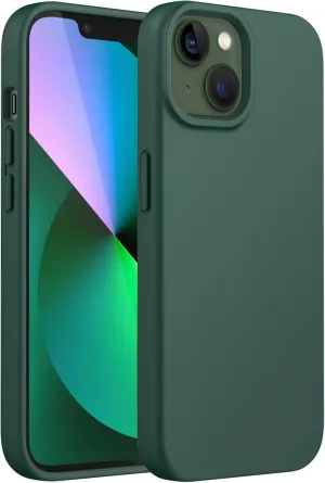 JETech Silicone Case for iPhone 13 6.1-Inch, Silky-Soft Touch Full-Body Protective Phone Case, Shockproof Cover with Microfiber Lining (Midnight Green)