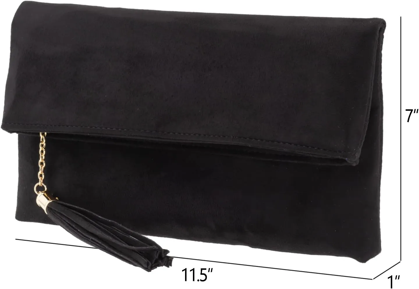JNB Faux Micro Suede Fold Over Clutch