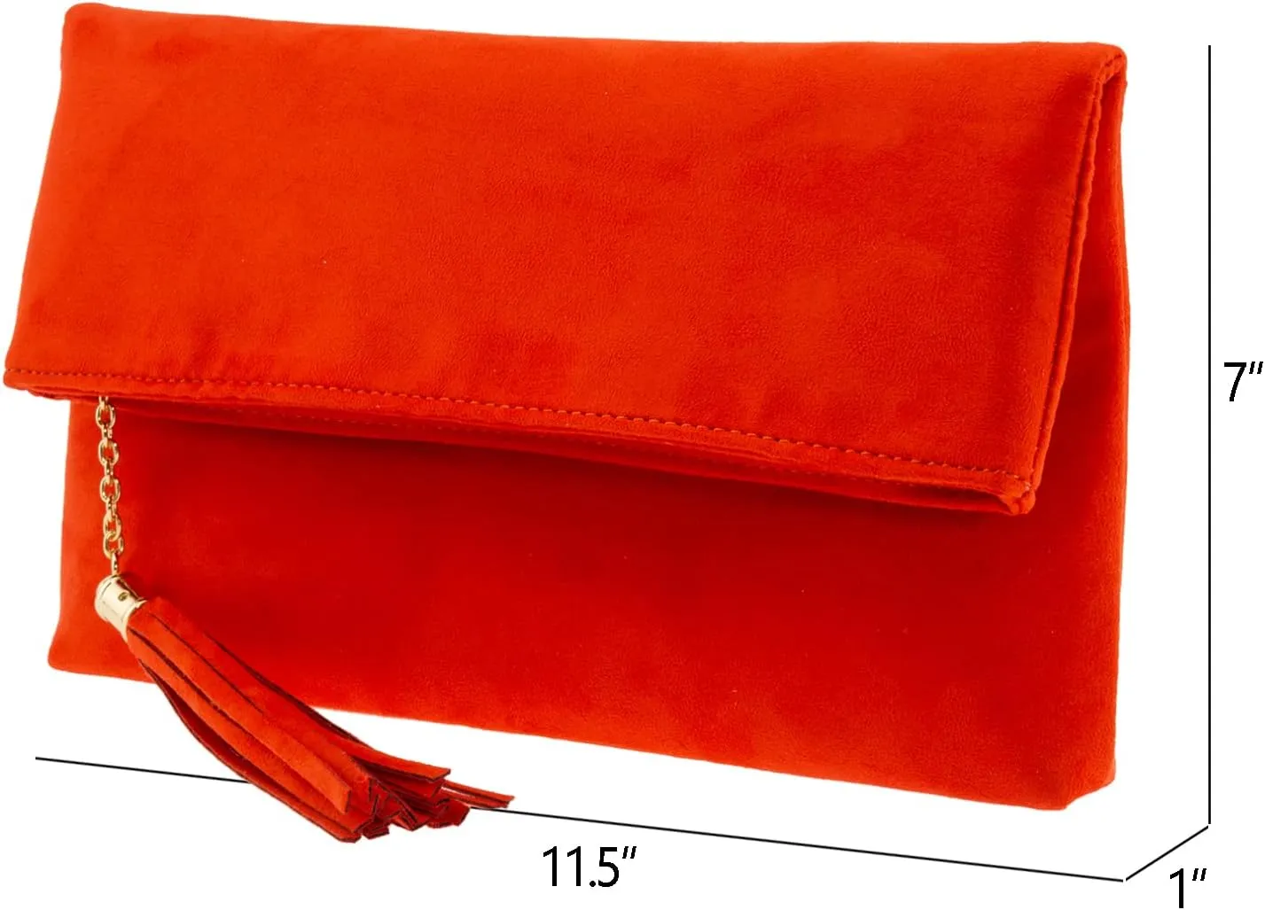 JNB Faux Micro Suede Fold Over Clutch