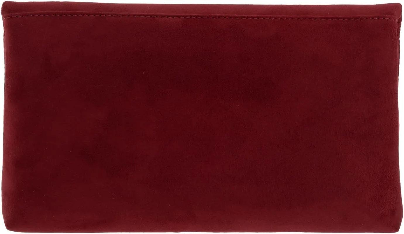 JNB Faux Micro Suede Fold Over Clutch