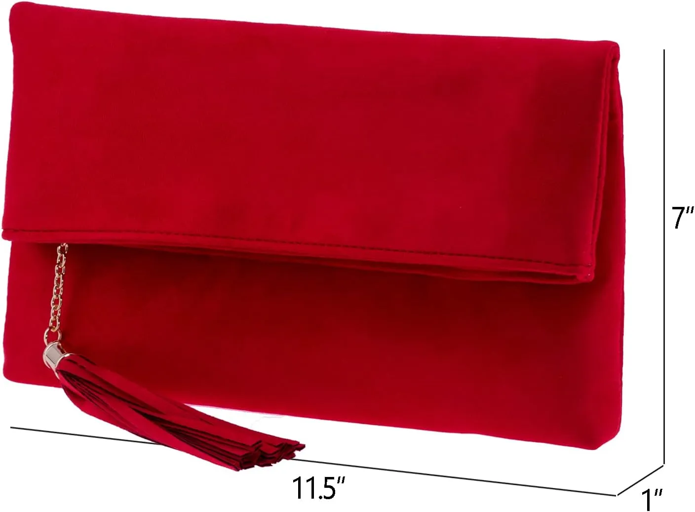 JNB Faux Micro Suede Fold Over Clutch