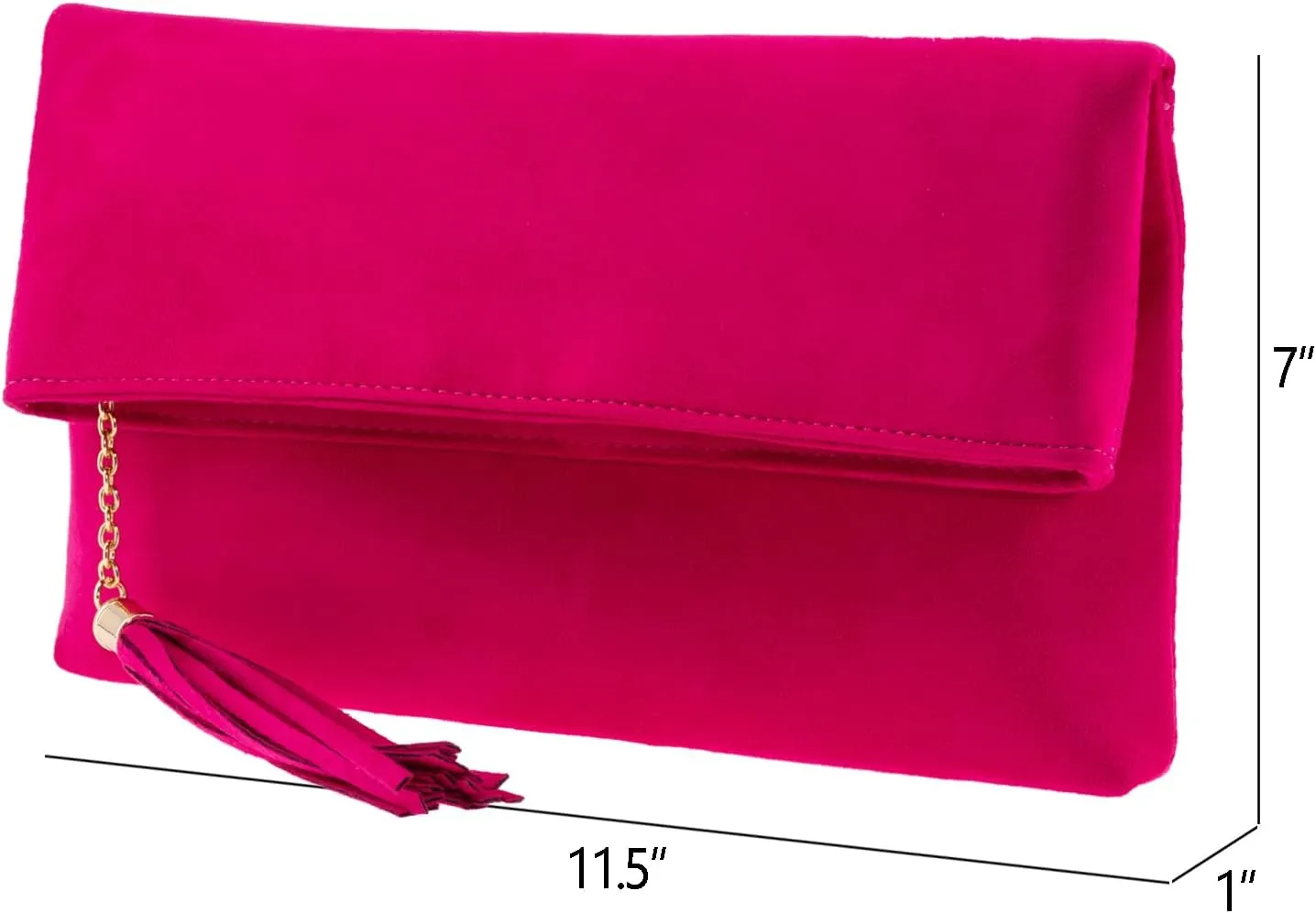 JNB Faux Micro Suede Fold Over Clutch
