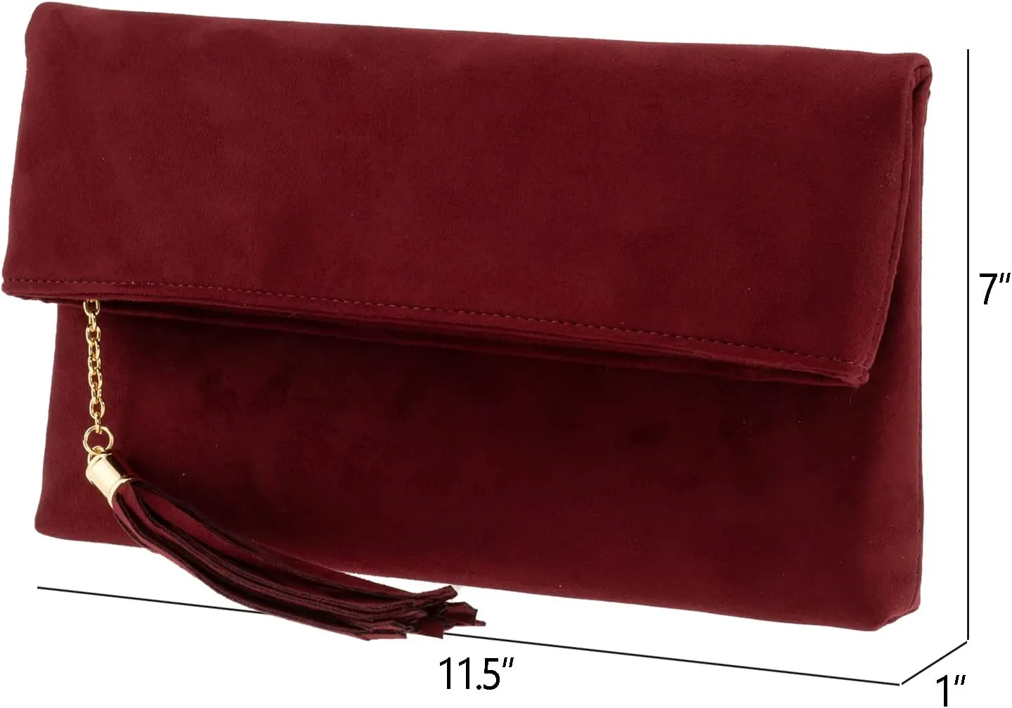 JNB Faux Micro Suede Fold Over Clutch